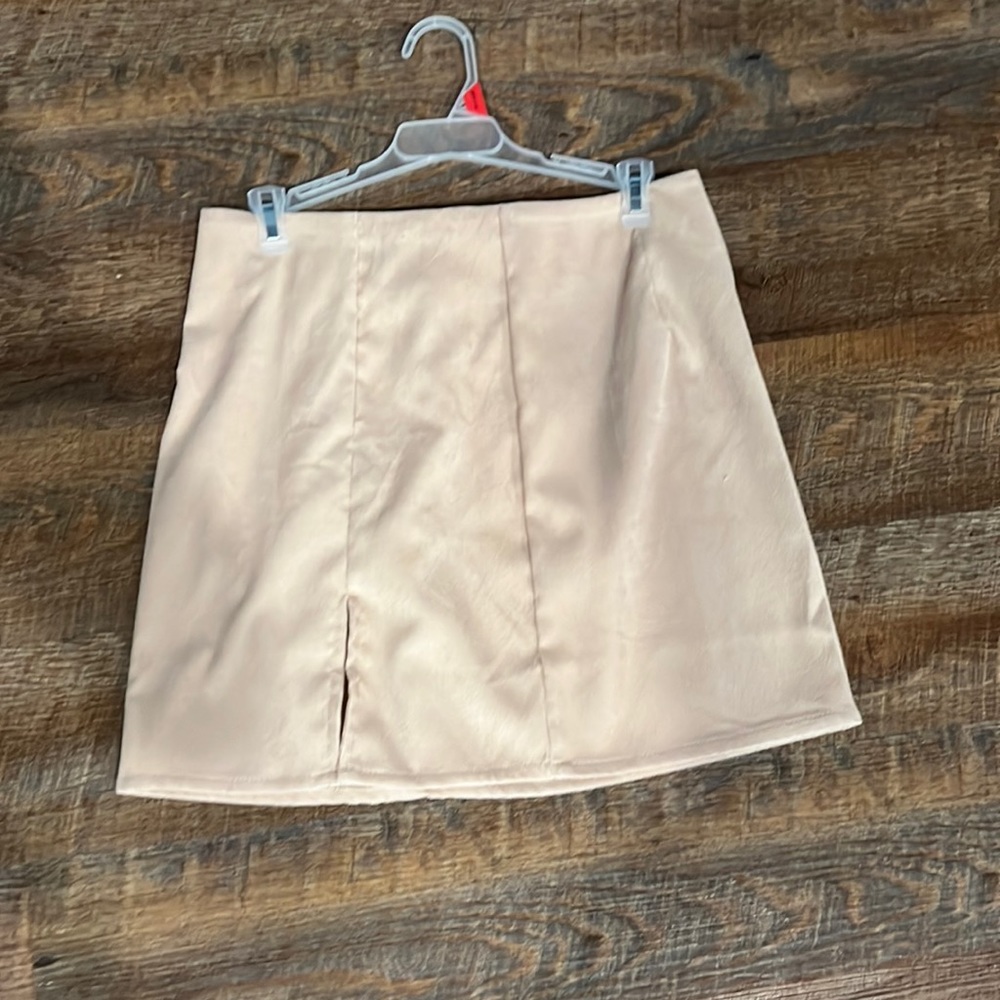 Beige Corduroy mini skirt